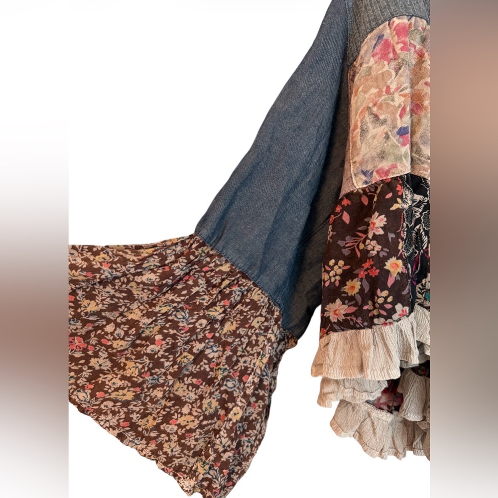 YOUNG THREADS NWT ⭐️ Patchwork Denim Boho Jacket … - image 5